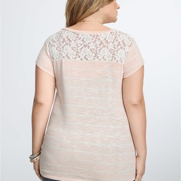 Torrid Tops - TORRID: Stripe Lace Back Tee